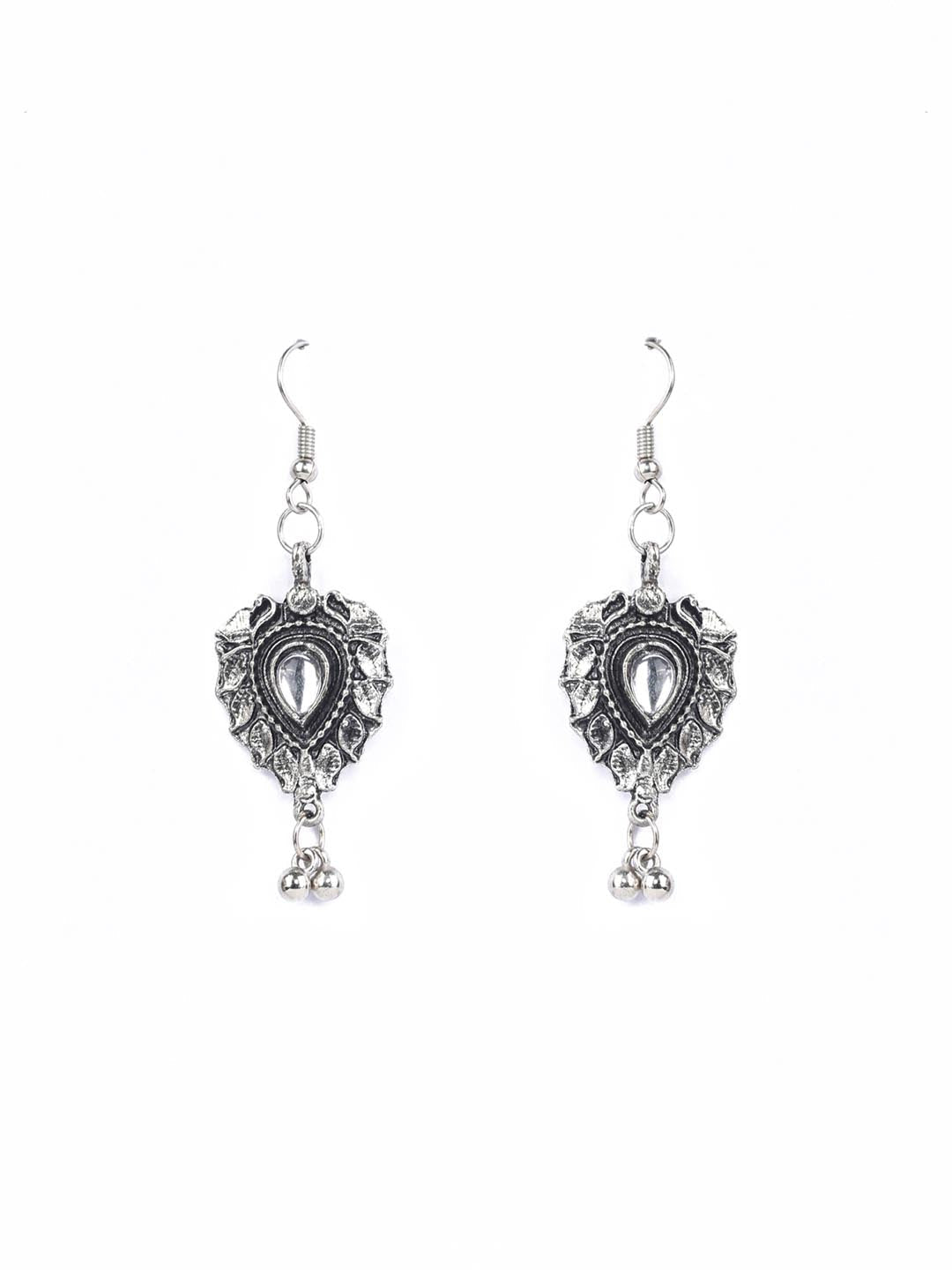 Priyaasi Women Kundan Stones Studded Silver Plated Jewellery Set - Grab2buy