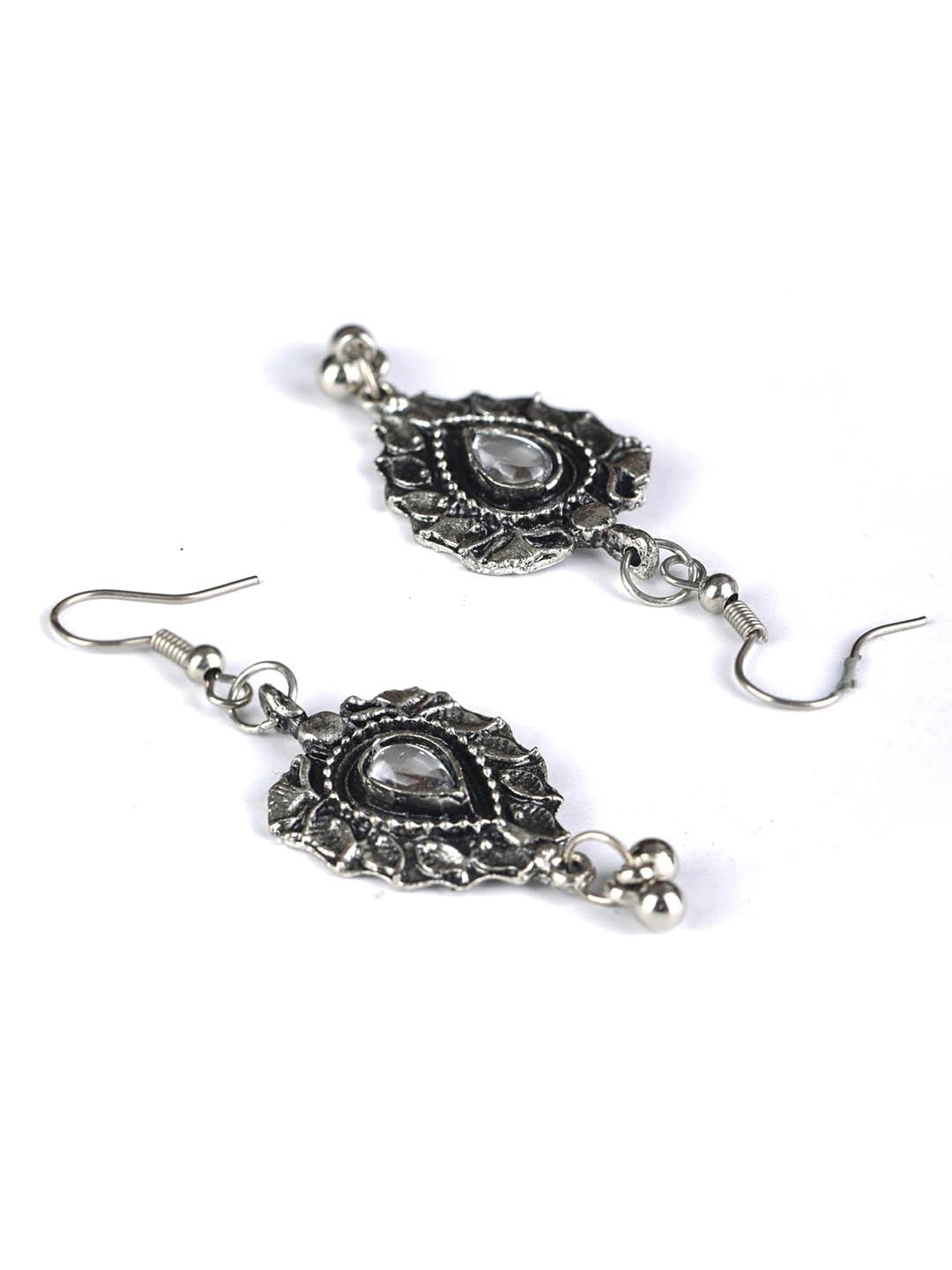 Priyaasi Women Kundan Stones Studded Silver Plated Jewellery Set - Grab2buy