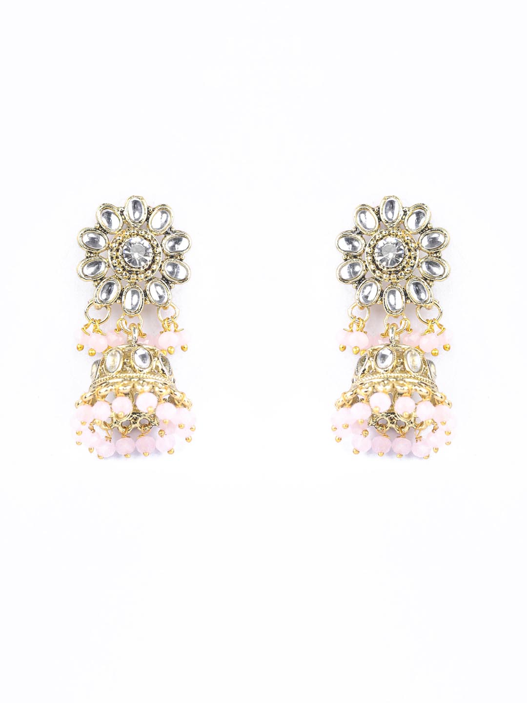 Priyaasi Women Pink Kundan Gold Plated Raani Haar Jewellery Set - Grab2buy