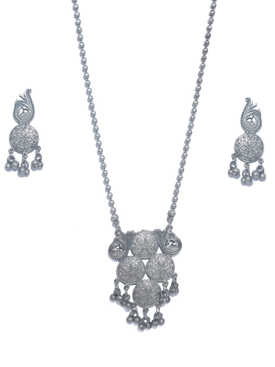 Priyaasi Women Ghungroo German Silver Plated Jewellery Set - Grab2buy