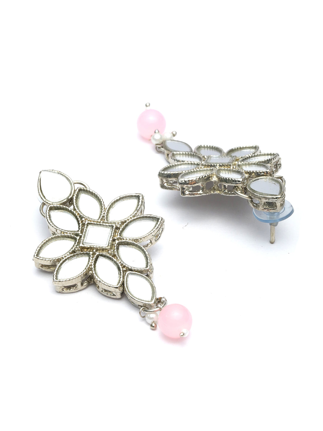 Priyaasi Women Classic American Diamond Rose Gold Floral Jewellery Set - Grab2buy