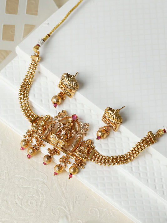 Priyaasi Women Traditional Gold Plated Laxmi Jewellery Set - Grab2buy