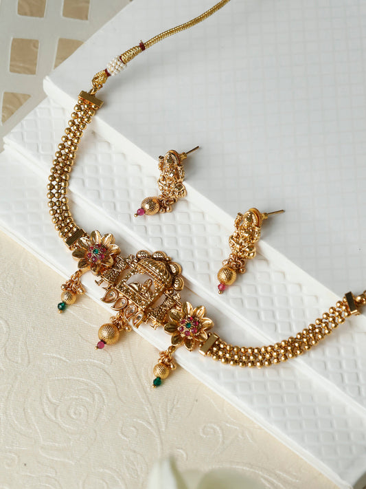 Priyaasi Women Ruby & Emerald Gold Plated Dulhan Doli Jewellery Set - Grab2buy