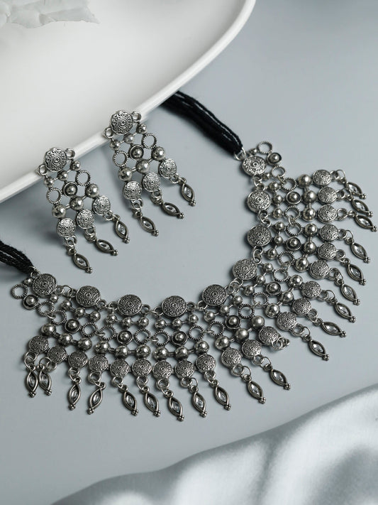 Priyaasi Women Tribal Coin Style Oxidised Jewellery Set - Grab2buy
