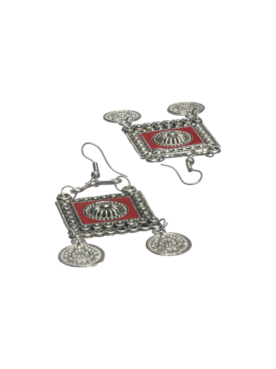 Priyaasi Women Oxidised Silver Multicolor Floral Elephant Pattern Jewellery Set - Grab2buy