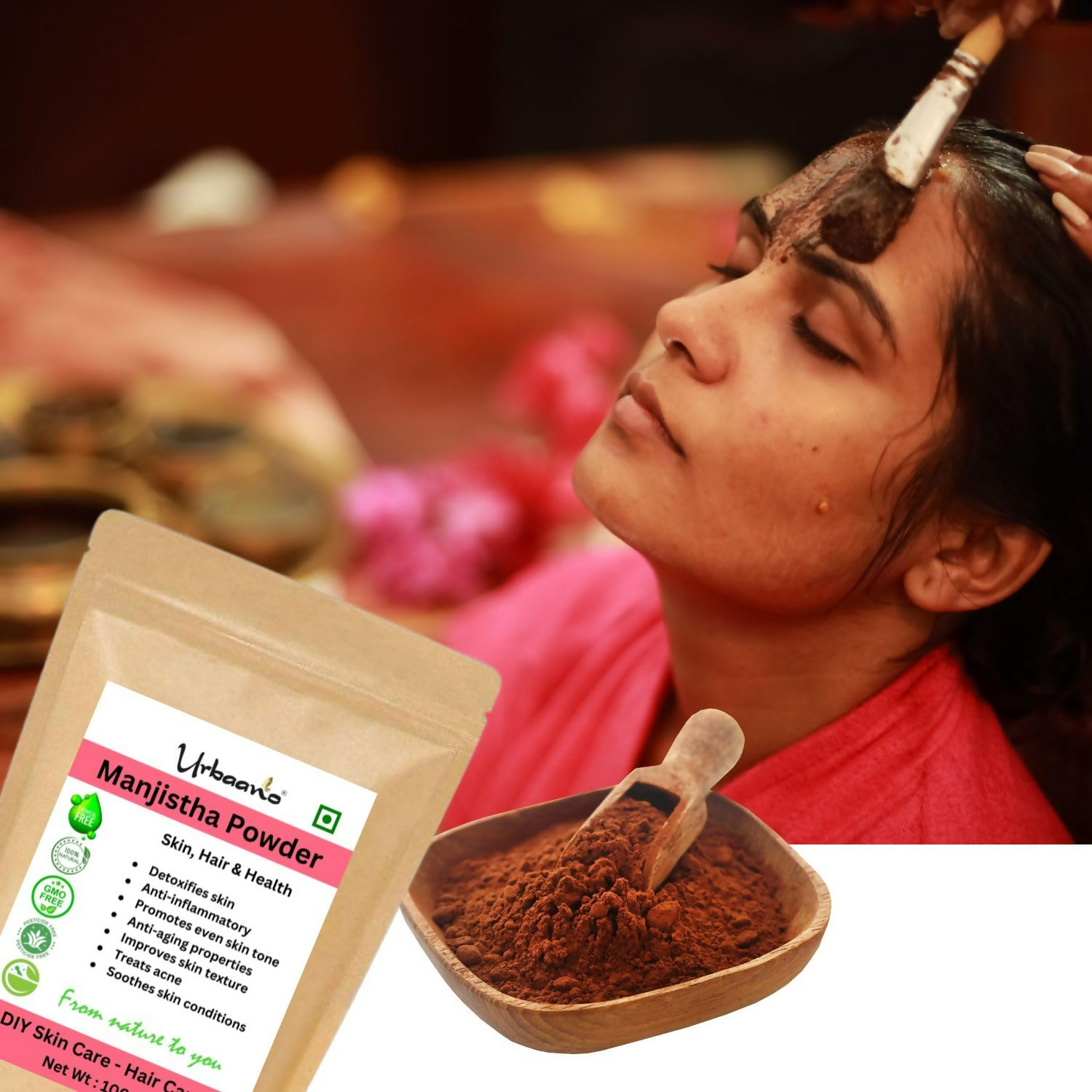 Urbaano Herbal Organic Manjistha Powder Majith Powder  Grab2Buy Urbaano Herbal Grab2Buy