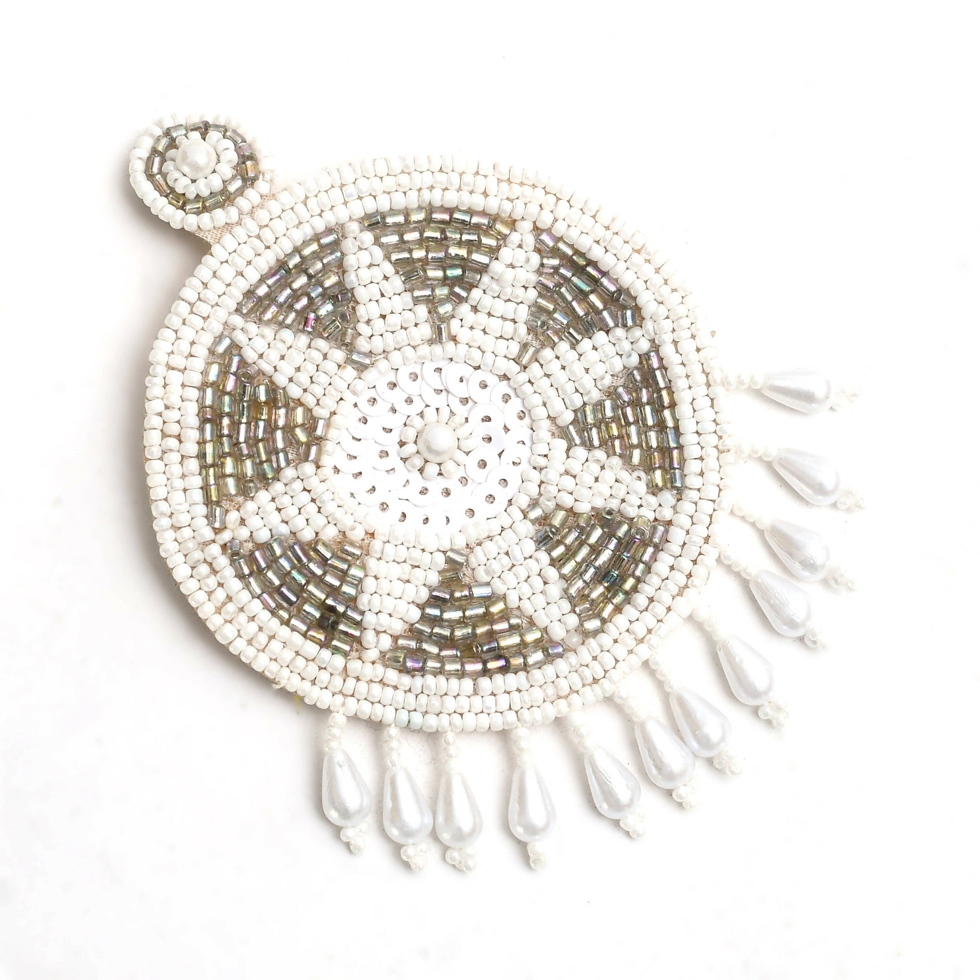 Mominos Fashion Johar Kamal Handicraft Off White/Golden Pearls Necklace with Earrings For Women - Grab2buy