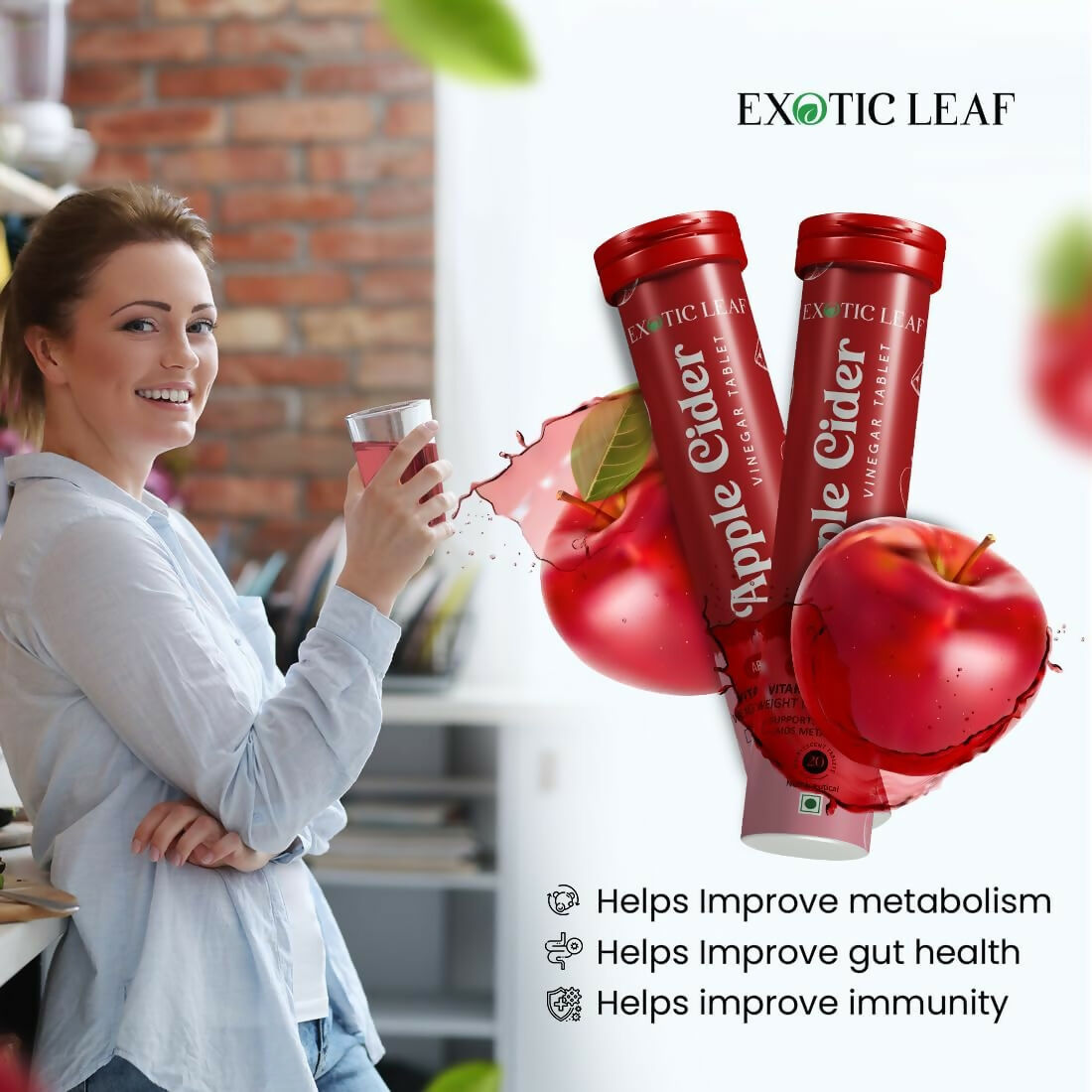 Exotic Leaf Apple Cider Vinegar Tablets 