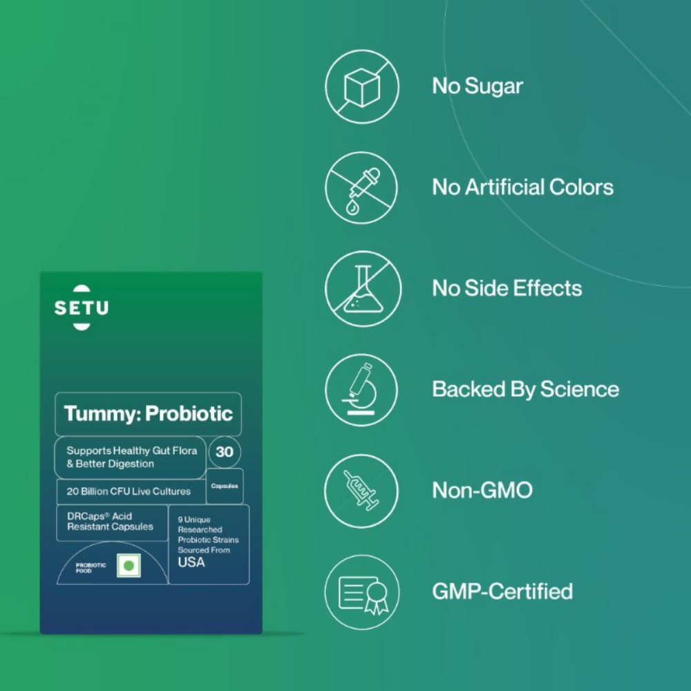 Setu Tummy Probiotics Naturally Fermented Capsules 