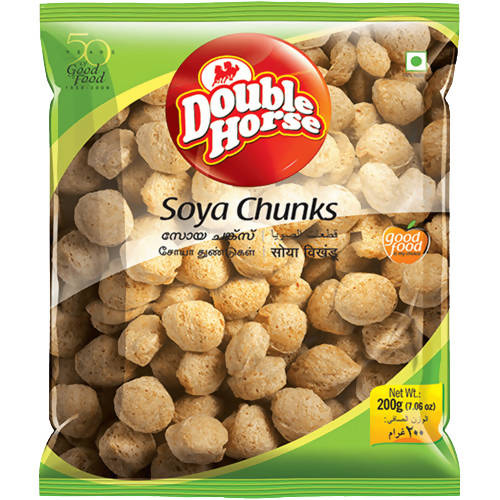 Double Horse Soya Chunks | Super Soft, Protein Rich, Tender & Juicy Soya Bean Chunks | More Protein, Fat-Free 
