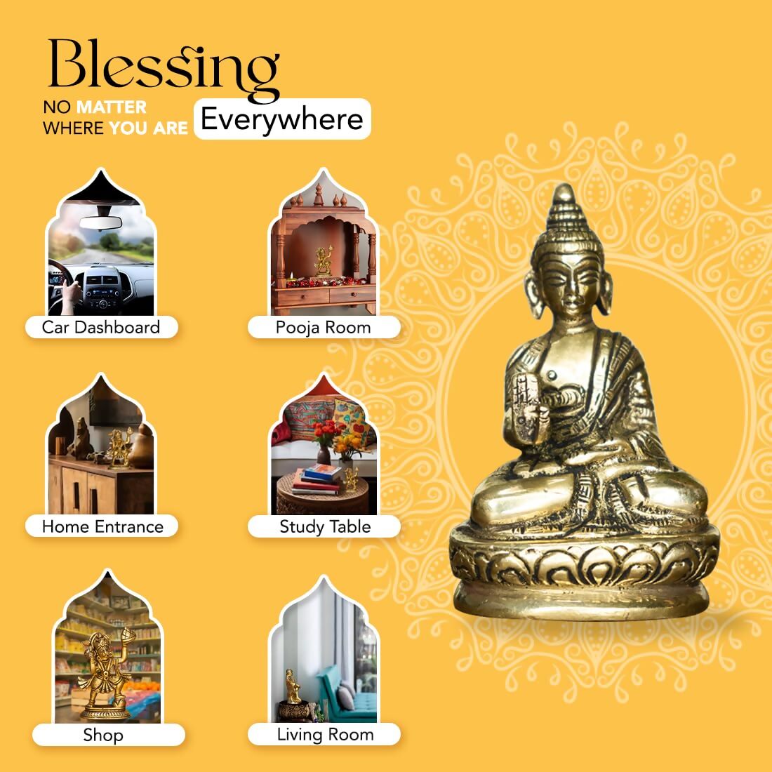 Ekhasa Pure Brass Gautam Buddha Statue - Grab2buy