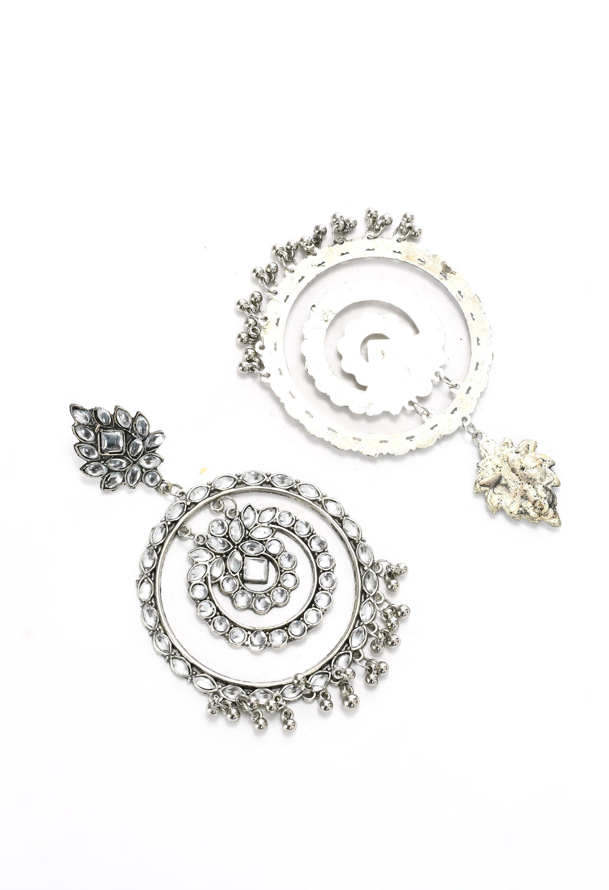 Mominos Fashion Johar Kamal Women's White Kundan Circles Earrings - Grab2buy