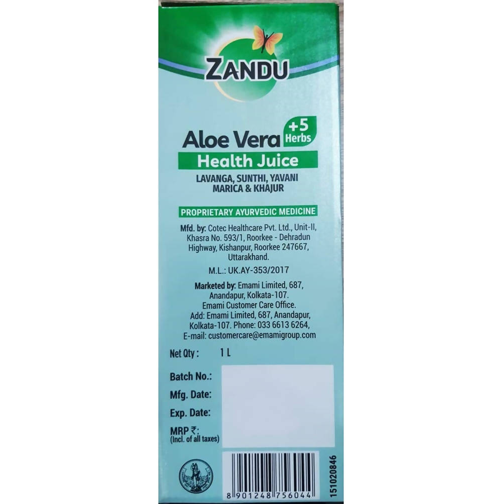 Zandu Aloe Vera And 5 Herbs Health Juice 