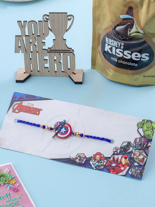 NVR Kids Superhero Blue Artificial Beads Thread Rakhi, Combo for Rakshabandhan | Grab2Buy