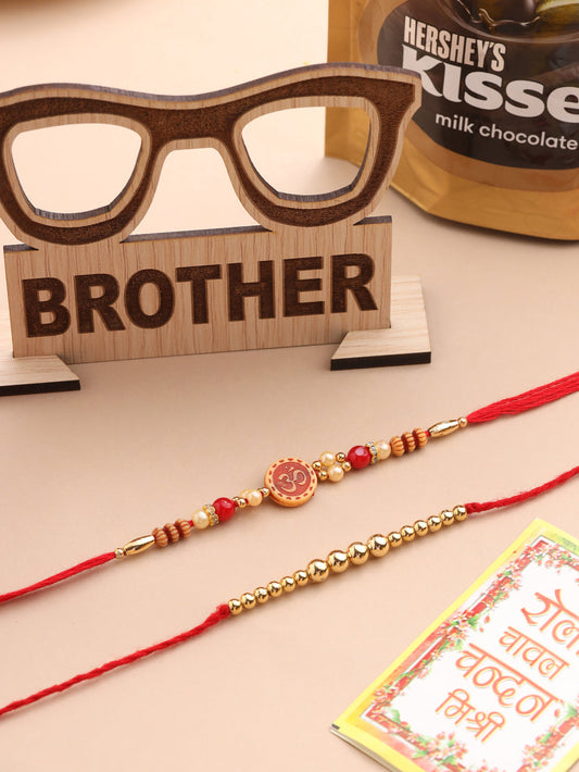 NVR Men's Set of 2 Red Religious Thread Rakhi, Combo for Rakshabandhan | Grab2Buy