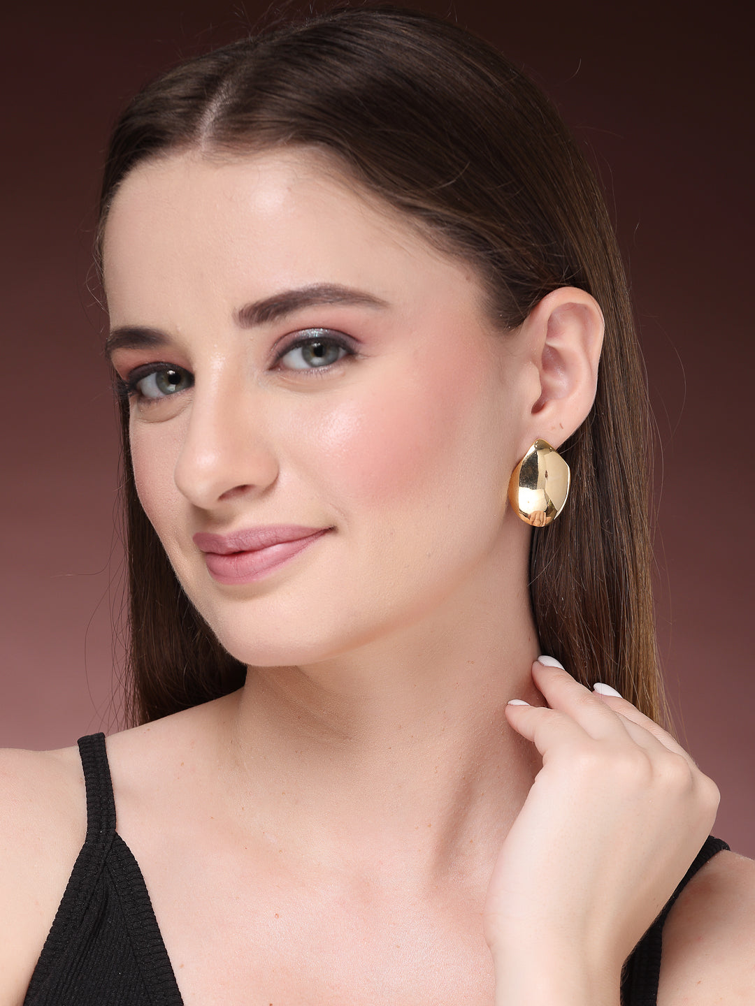 NVR Women's Gold-Polished Contemporary Drop Earrings NR Retail-NVR