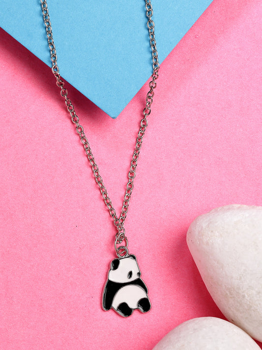NVR Women's Silver-Plated Chain With Panda Pendant