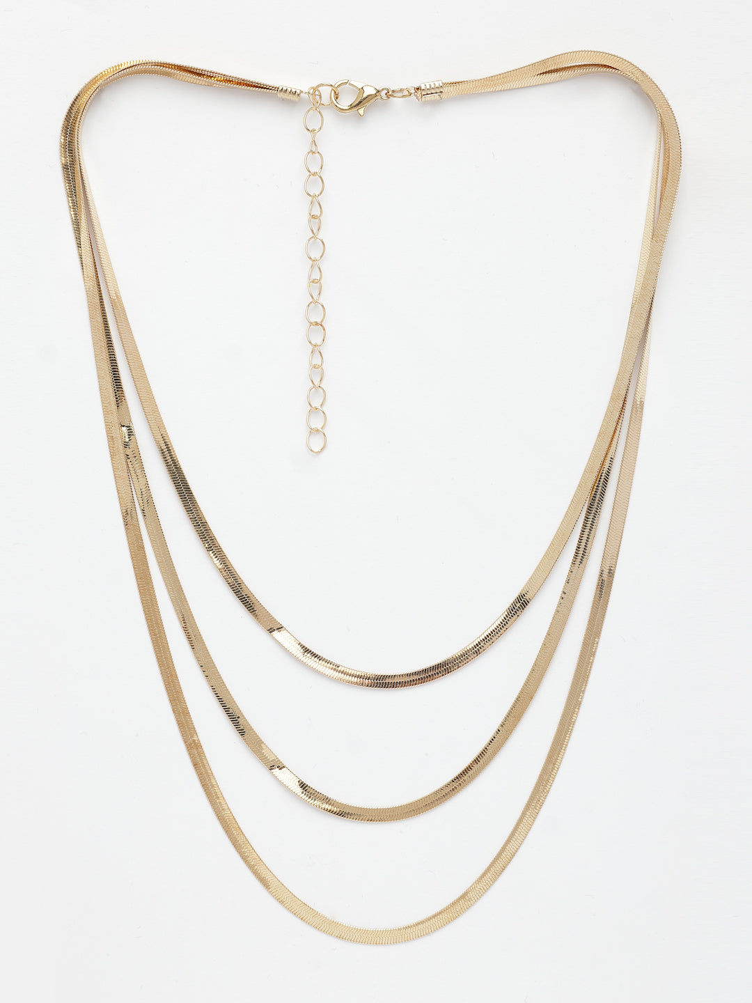 NVR Women's Gold-Polished Minimal Layered Chain 