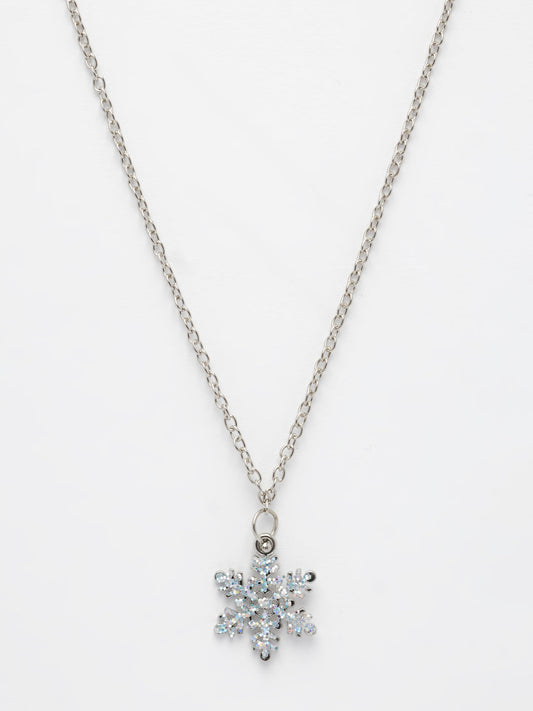 NVR Women's Silver-Plated Chain With Snowflake Pendant