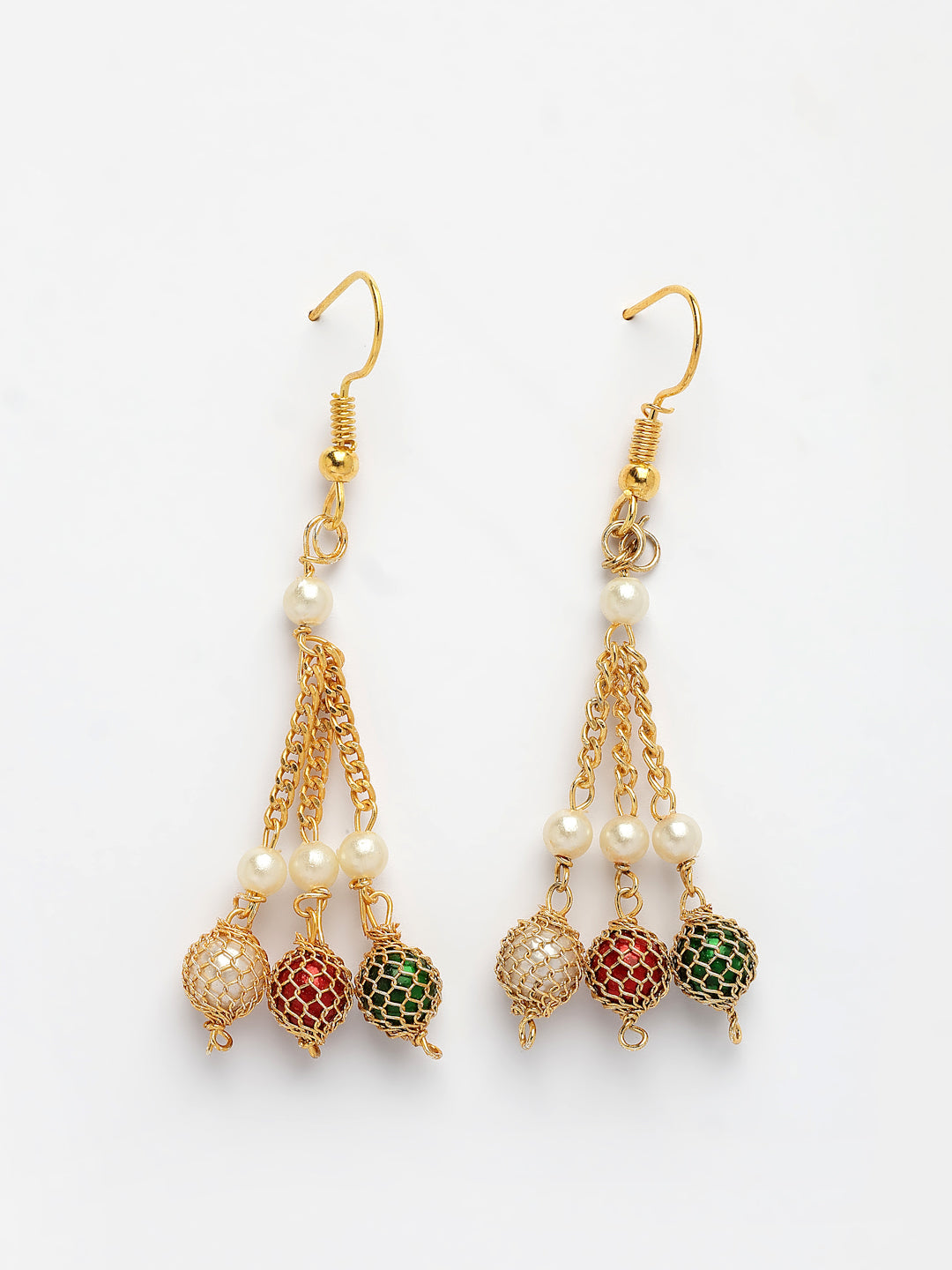 NVR Women's Multi color Gold-Polished Artificial Beads Jewellery Set NR Retail-NVR