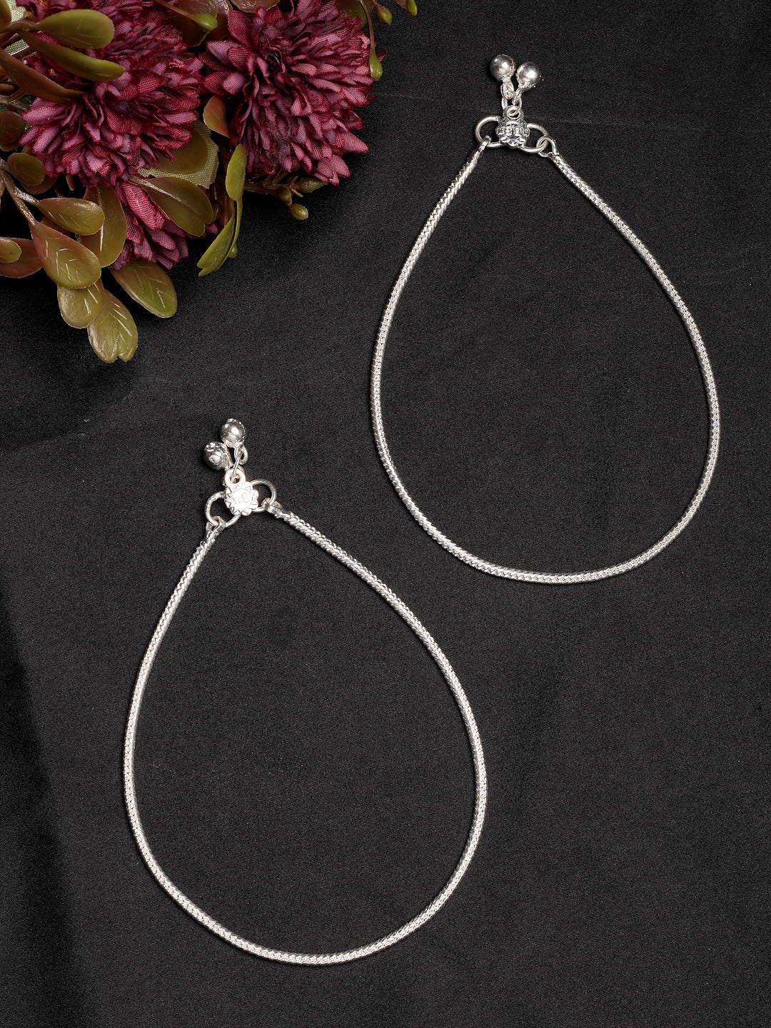 NVR Women's Pair of 2 Silver-Plated Anklets 