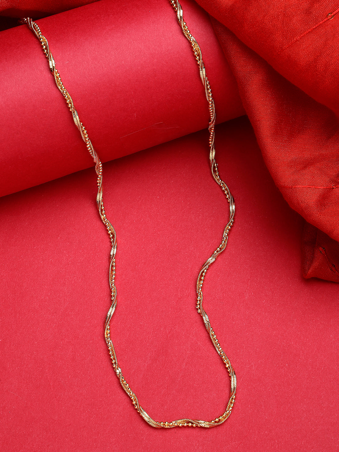 NVR Women's Set of 3 Gold-Polished Minimal Chain