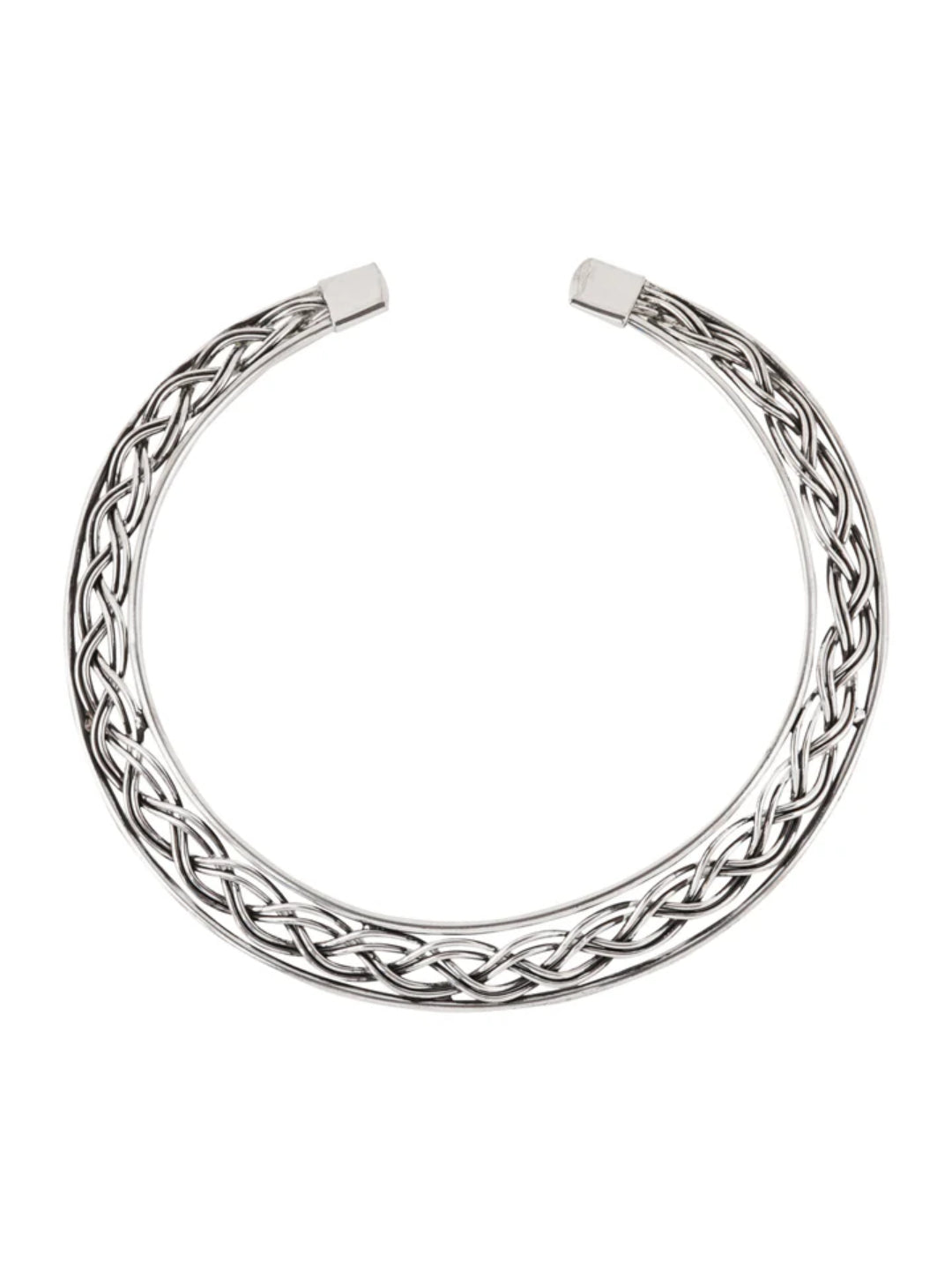 NVR Women's Silver-Plated Oxidized Statement Choker Necklace 