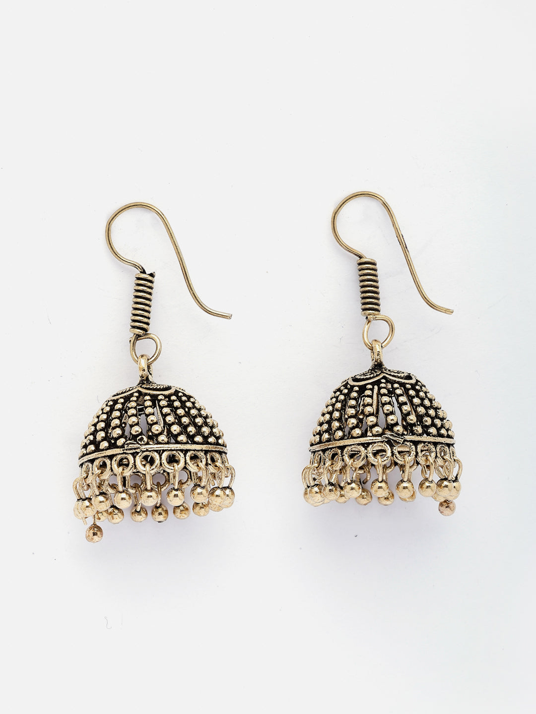 NVR Women Gold-Polished German Silver Jhumka Earrings NR Retail-NVR