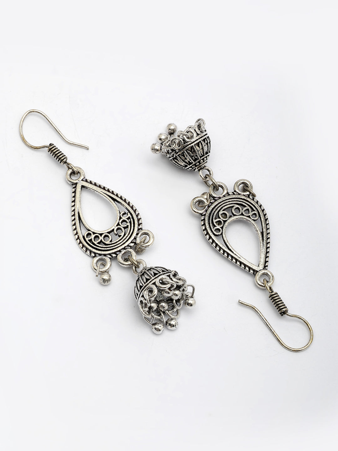 NVR Women Set of 3 Oxidized Traditional Fashion Earrings