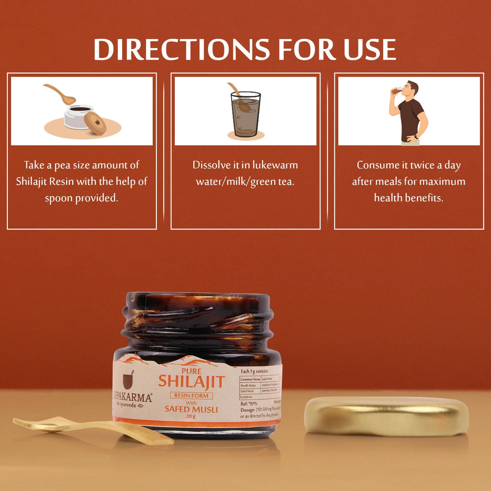 Upakarma Ayurveda Pure SJ Resin with Safed Musli & Pure SJ Resin with Ashwagandha Combo 