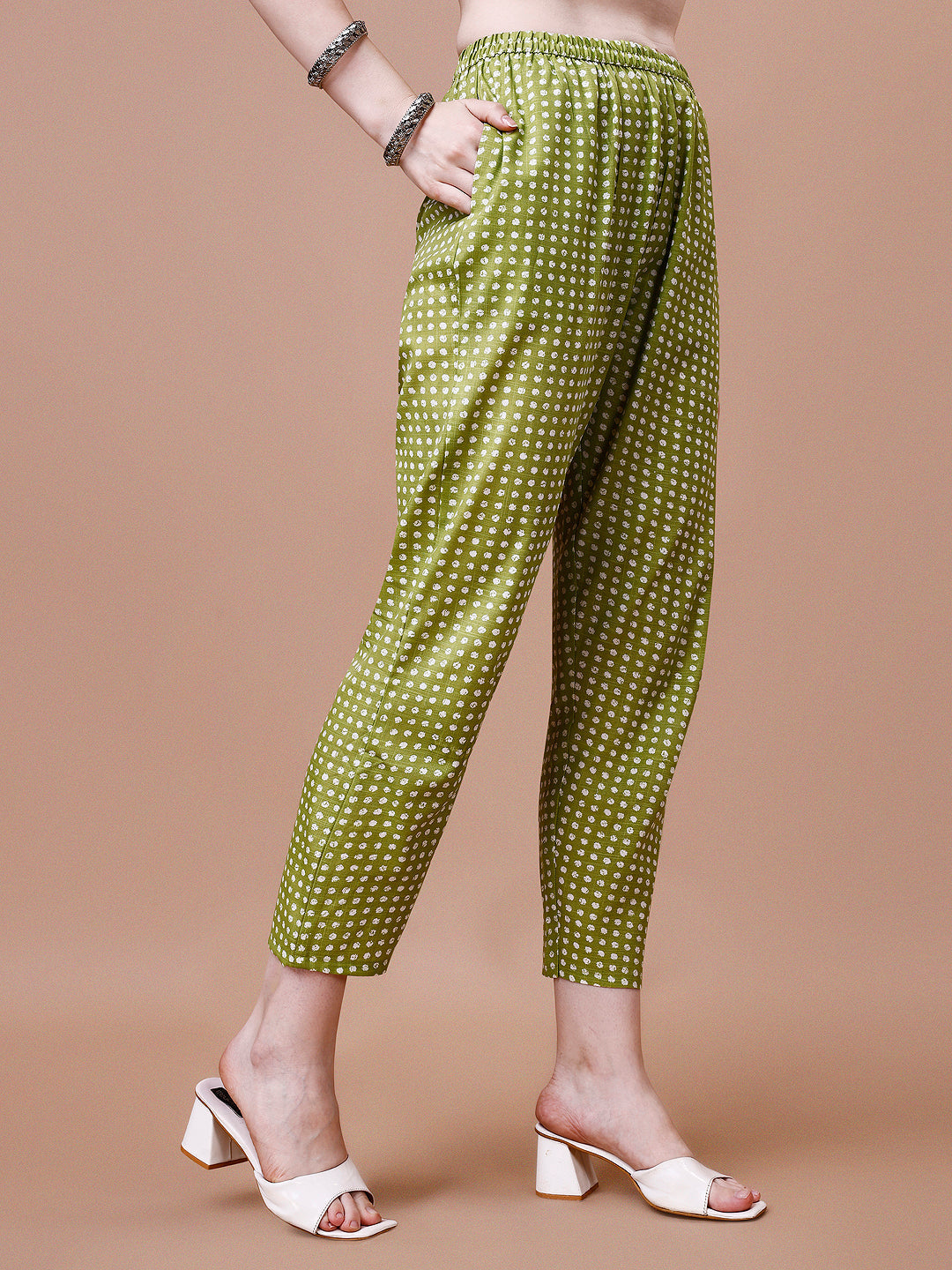 Mirror Embroidered & Striped Printed Cotton Kurta With Pant & Dupatta Set, Multicolor - Hiral Fashion
