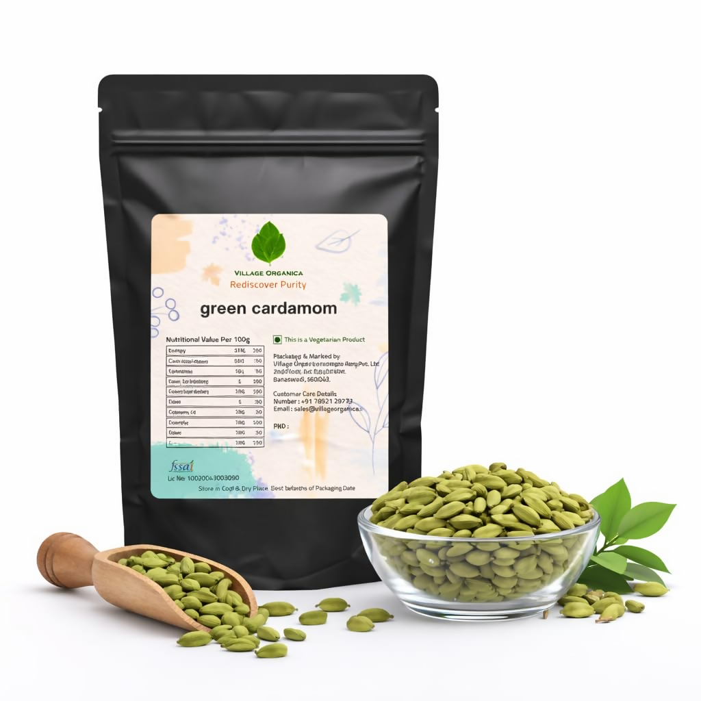 Village-Organica Green Cardamom (Elaichi) Whole – Handpicked  Grab2Buy Village-Organica Grab2Buy