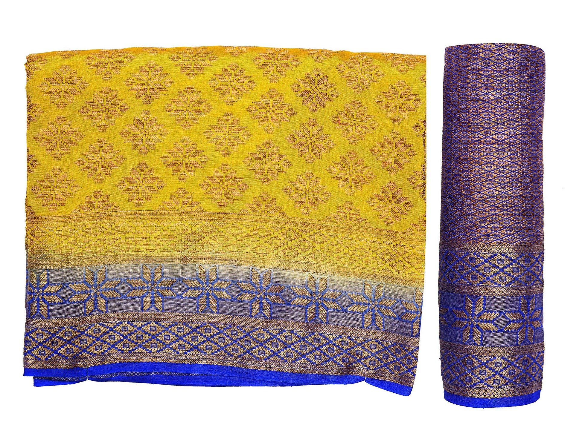 Mimosa Women's Mustard Yellow Patola Art Silk Saree
