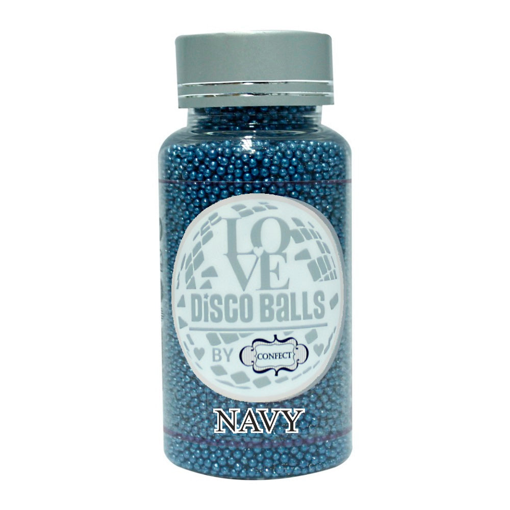 Confect Navy Blue Disco Balls Sprinkles 2 MM