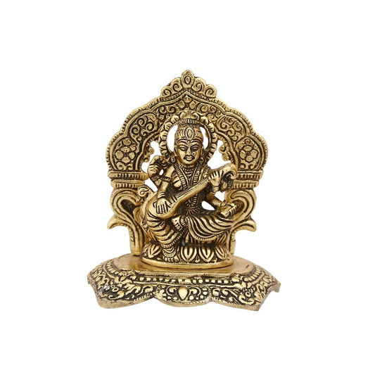 Handicrafts Paradise Metal Goddess Saraswati Idol - Grab2buy