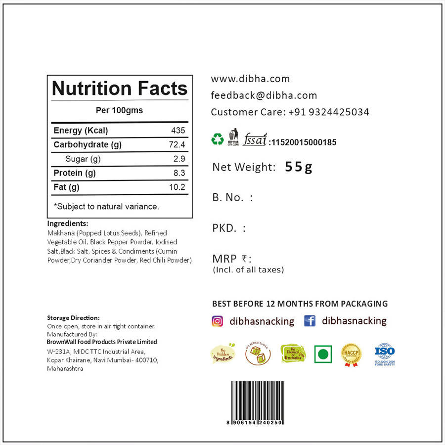 Dibha Salt & Pepper Makhana