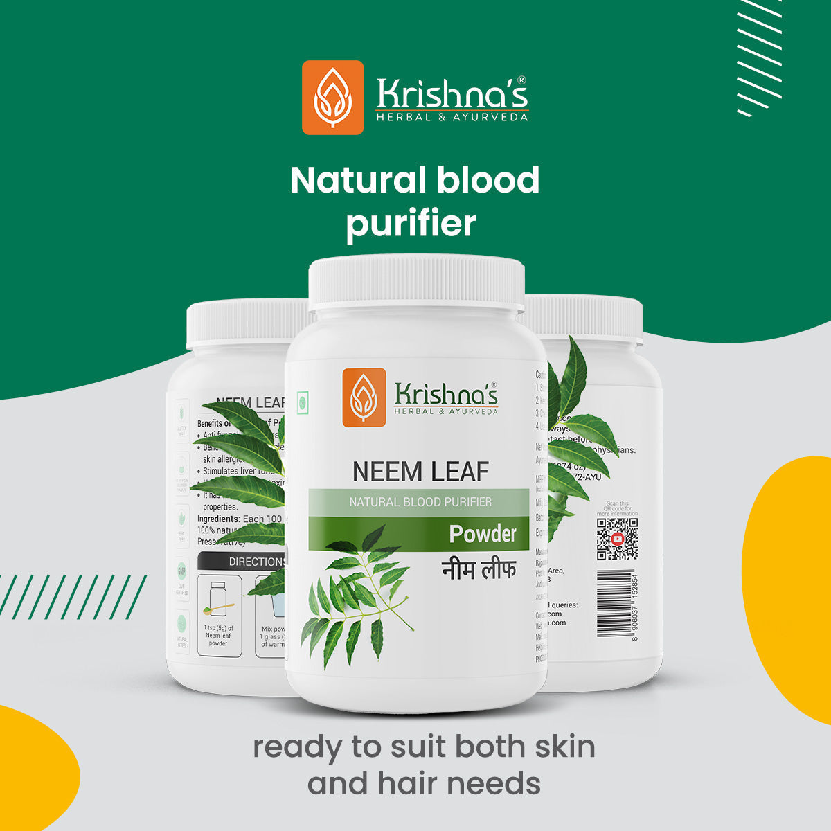 Krishna'S Herbal & Ayurveda Neem Leaf Powder 