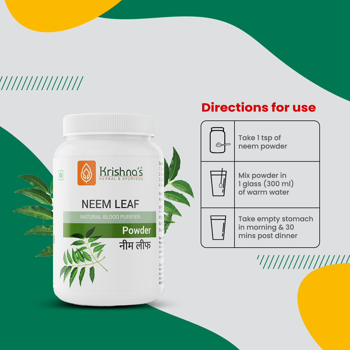 Krishna'S Herbal & Ayurveda Neem Leaf Powder 