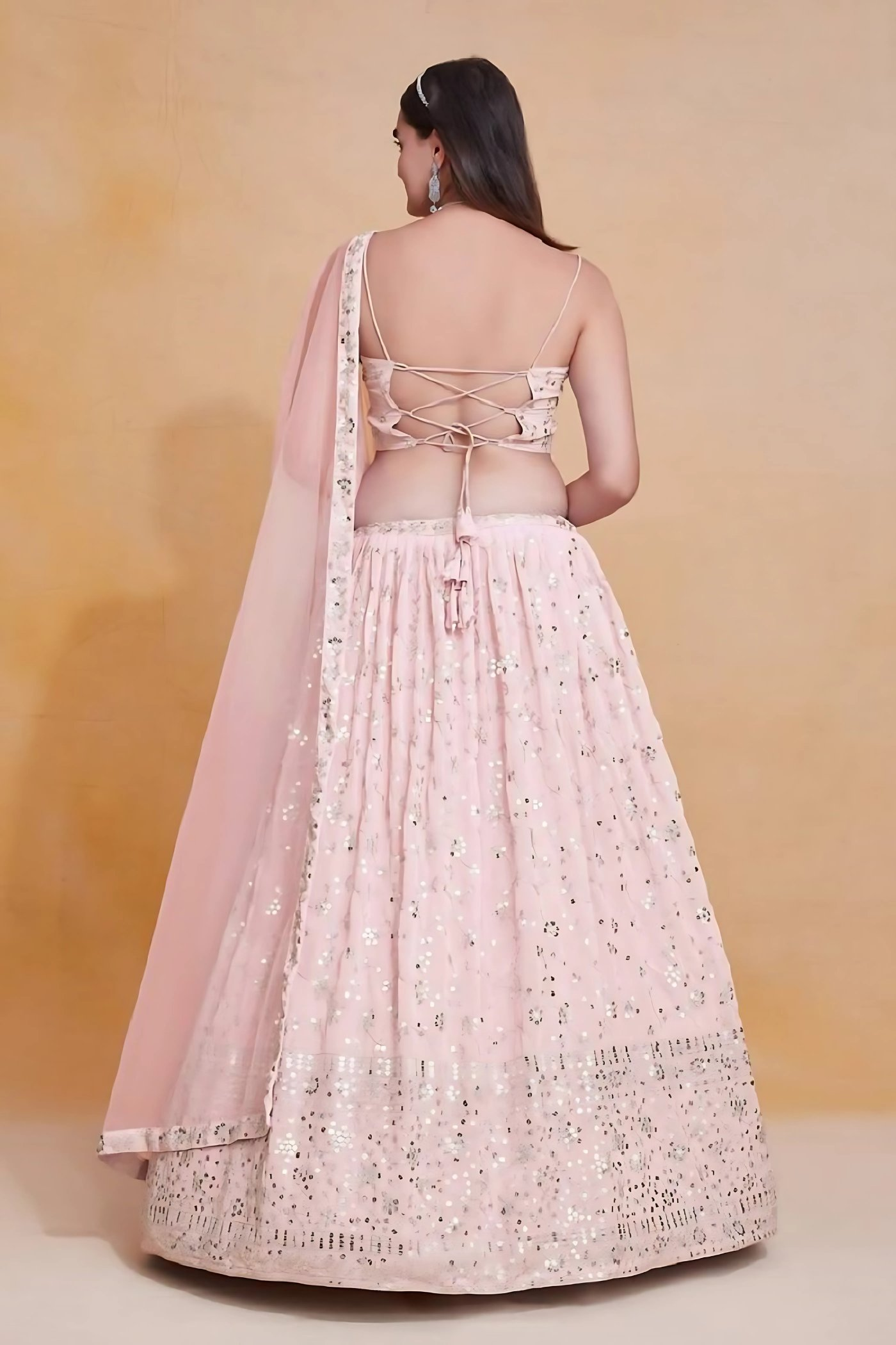 Lehenga Mart Designer Wedding Lehenga Choli For Women - Light Pink