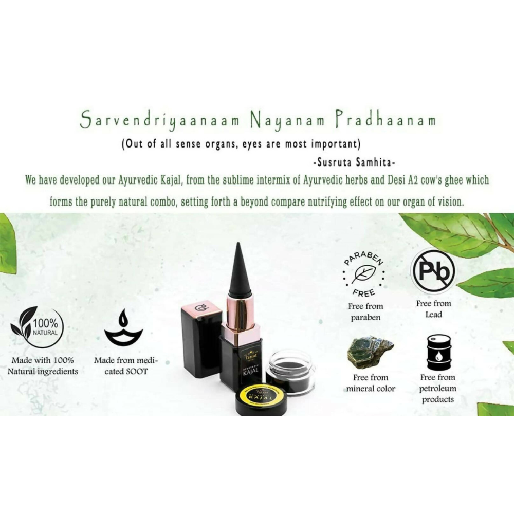 Tatsat 100% Natural Certified Ayurvedic Kajal With Pure Herbs  Grab2Buy Tatsat Grab2Buy