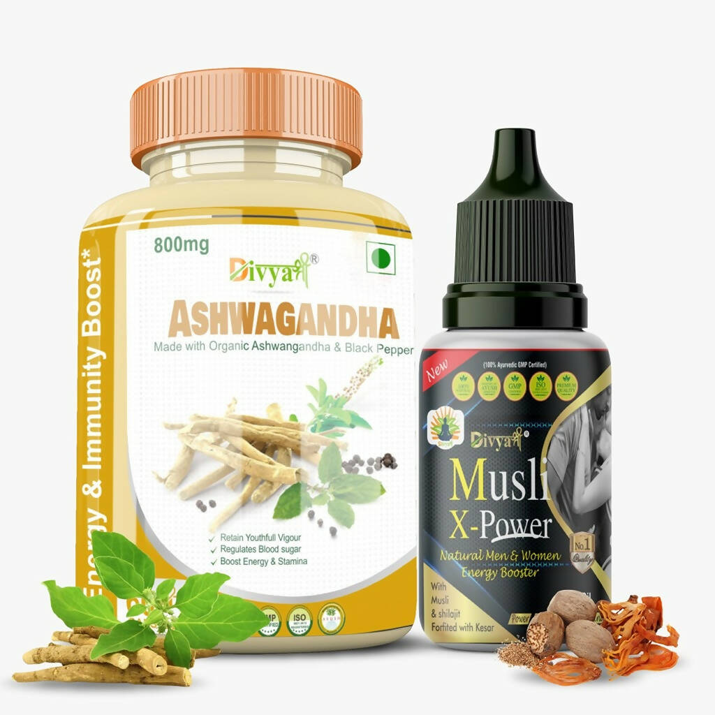 Divya Shree Ashwagandha Capsule & Musli Oil Combo - Grab2buy