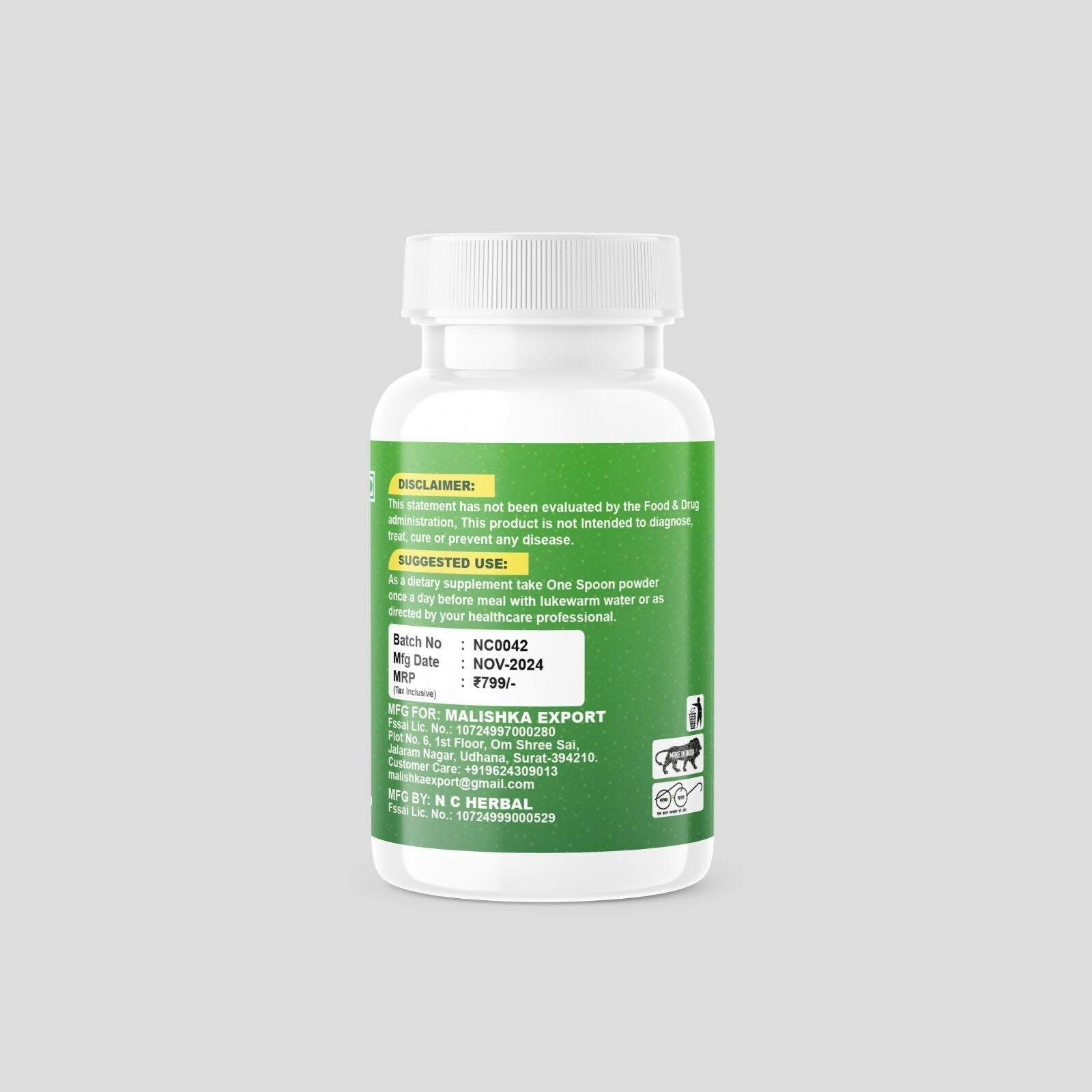 Jayshankar Ayurved Original Vitamin B12 Green Food Powder 
