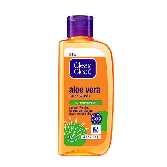 Clean & Clear Aloe Vera Face Wash - Gentle Hydrating Cleanser for Oily Skin 