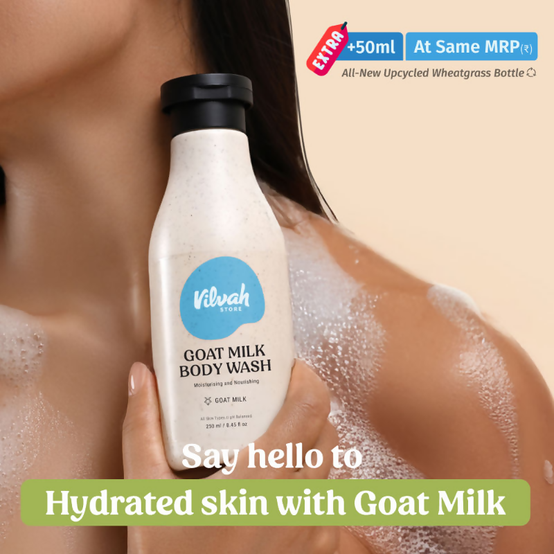 Vilvah Store Goat Milk Body Wash For Deep Cleansing  Grab2Buy Vilvah Store Grab2Buy