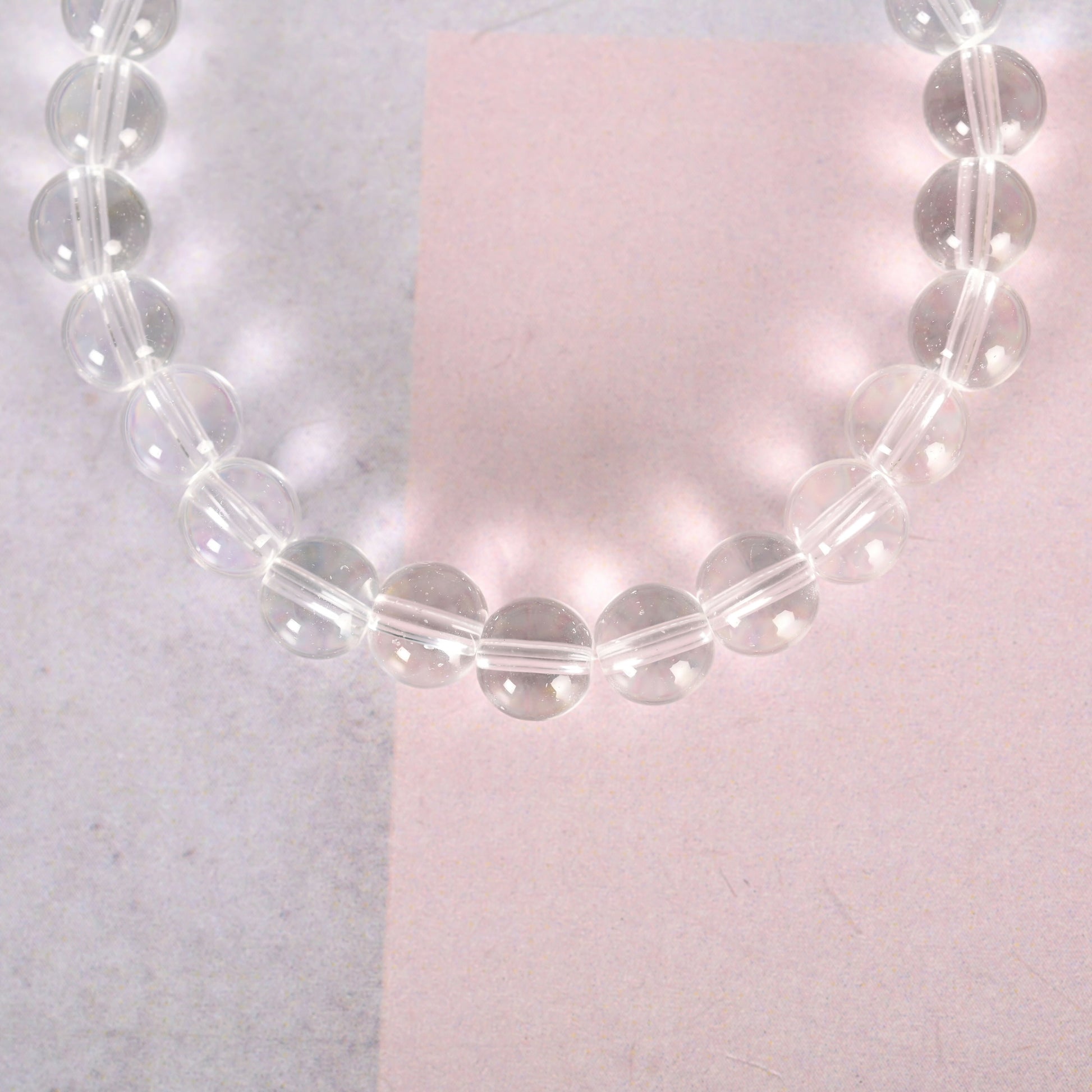 NVR Men & Women Transparent Beaded Elasticated Bracelet | Grab2Buy
