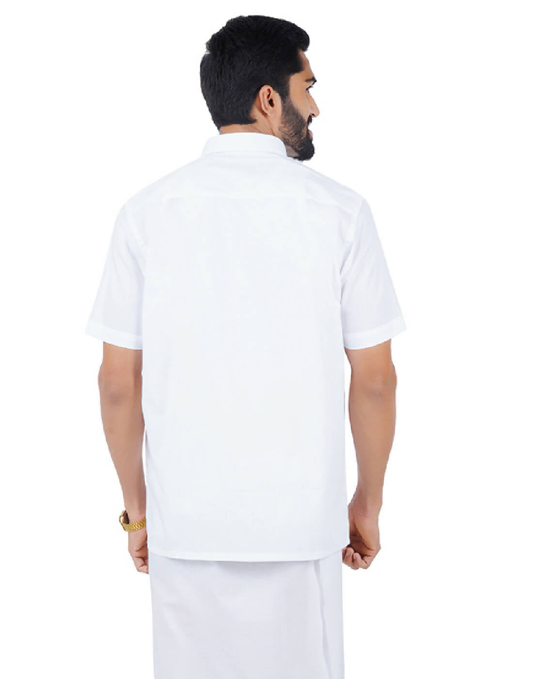 Ramraj Cotton Mens Half Sleeve Formal 100 % Cotton White Shirt 