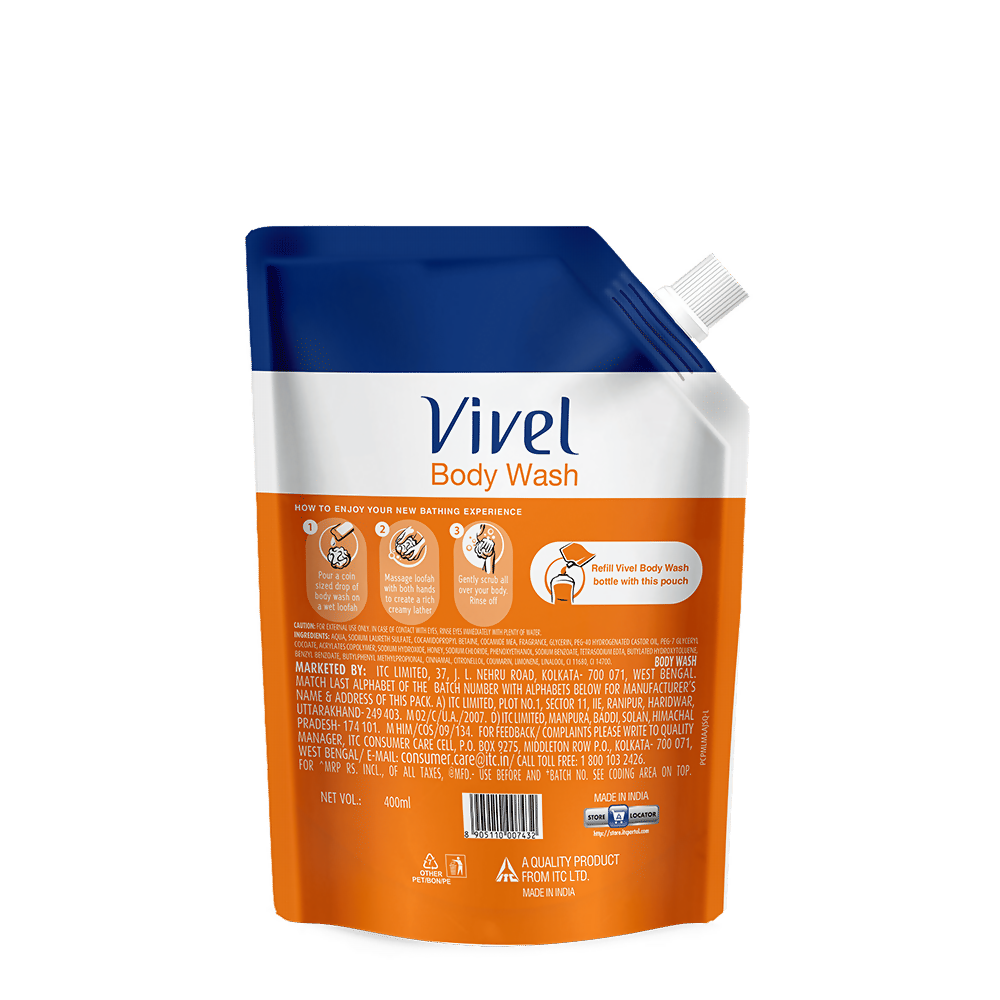 Vivel Moisturizing Bodywash Glycerin + Honey Refill Pack  Grab2Buy Vivel Grab2Buy