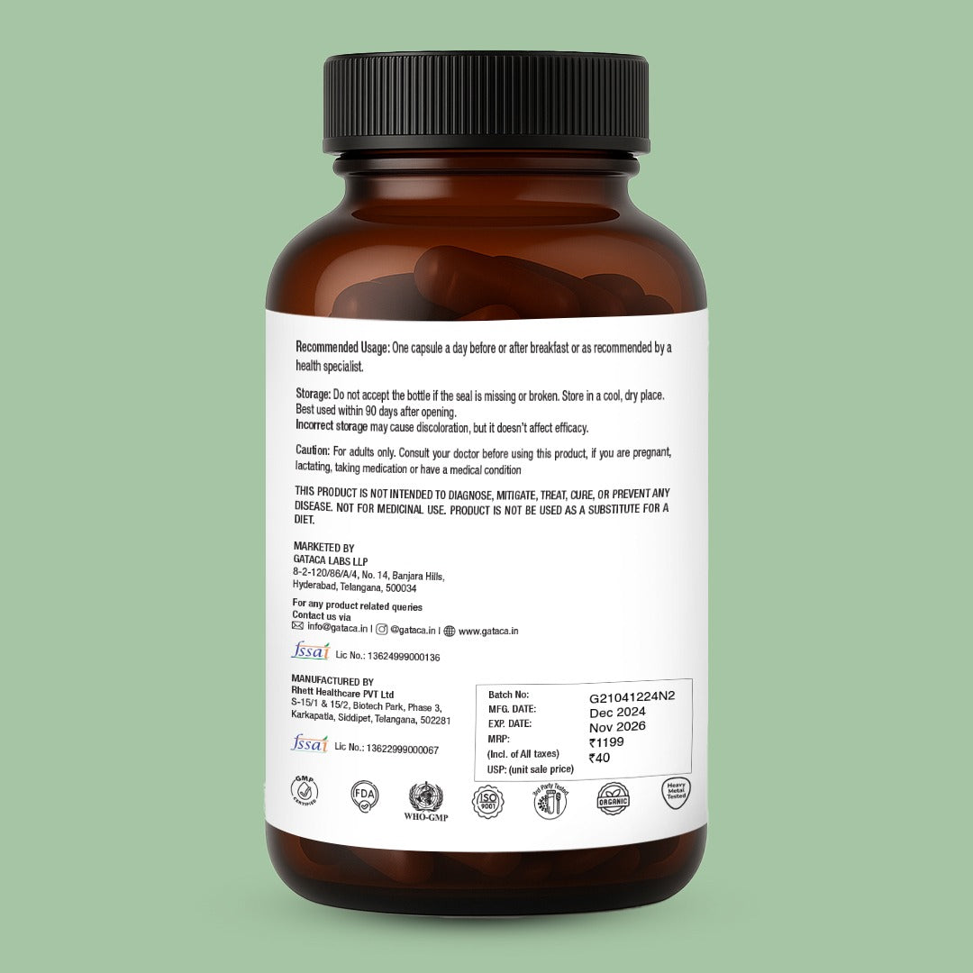 GATACA Pure β-NMN - 250 mg Capsules, Backed by 21 Patents 