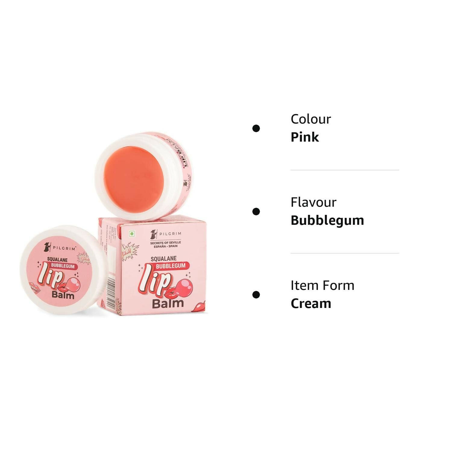 Pilgrim Spanish Lip Balm (Bubblegum) For Dark Lips, Soothing & Hydrating Dry & Chapped Lips 