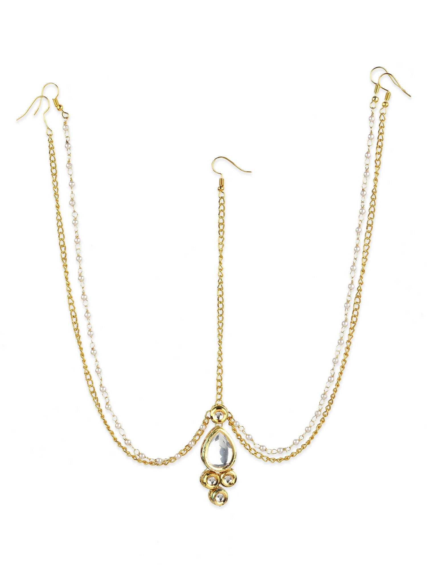 Gold-Plated Kundan Mathapatti - Ruby Raang - Grab2buy